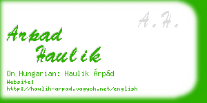 arpad haulik business card