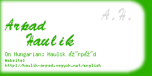 arpad haulik business card